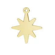 16x14mm 925 Sterling Silver noth star pendant - Fine Gold Plated x1