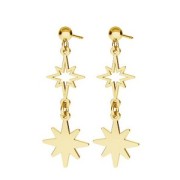 16x14mm 925 Sterling Silver noth star pendant - Fine Gold Plated x1