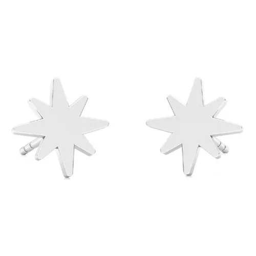 8mm 925 Sterling Silver North Star Earstuds x2