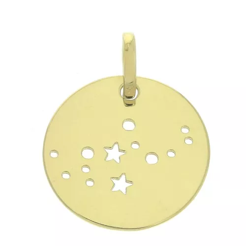 18mm 925 Sterling Silver Constellation pendant - Virgo - Gold Tone x1