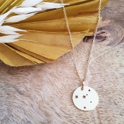 18mm 925 Sterling Silver Constellation pendant - Virgo - Gold Tone x1