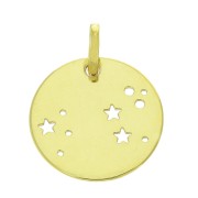 18mm 925 Sterling Silver Constellation pendant - Leo - Gold Tone x1