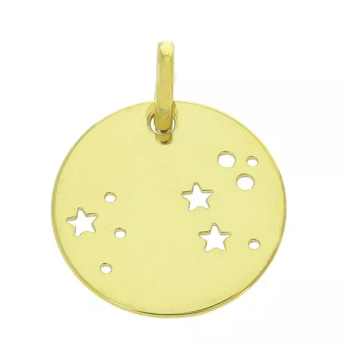 18mm 925 Sterling Silver Constellation pendant - Leo - Gold Tone x1