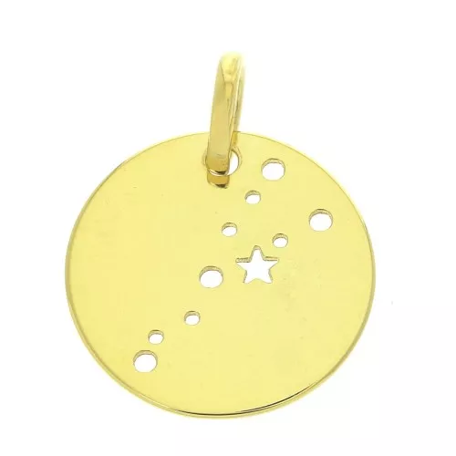 18mm 925 Sterling Silver Constellation pendant - Taurus - Gold Tone x1