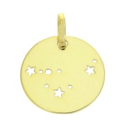 18mm 925 Sterling Silver Constellation pendant - Capricorn - Gold Tone x1