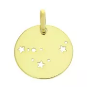 18mm 925 Sterling Silver Constellation pendant - Capricorn - Gold Tone x1