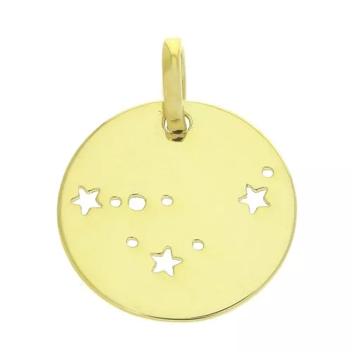18mm 925 Sterling Silver Constellation pendant - Capricorn - Gold Tone x1