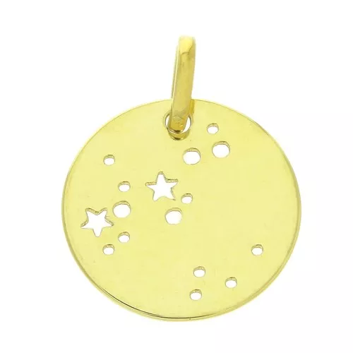 18mm 925 Sterling Silver Constellation pendant - Sagittarius - Gold Tone x1