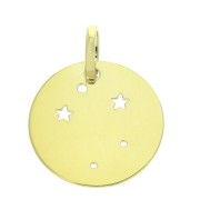 18mm 925 Sterling Silver Constellation pendant - Libra - Gold Tone x1|raw }}