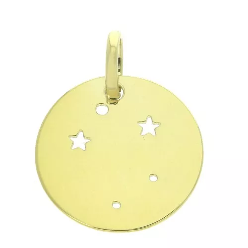 18mm 925 Sterling Silver Constellation pendant - Libra - Gold Tone x1