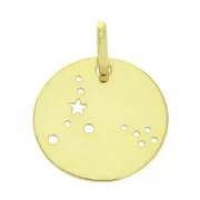 18mm 925 Sterling Silver Constellation pendant - Pisces - Gold Tone x1