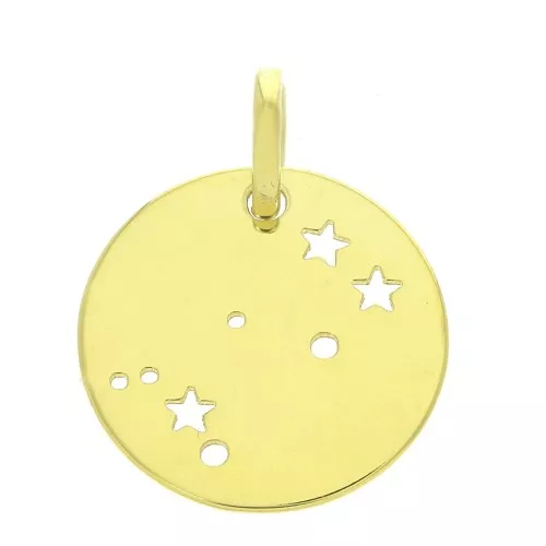 18mm 925 Sterling Silver Constellation pendant - Gemini - Gold Tone x1