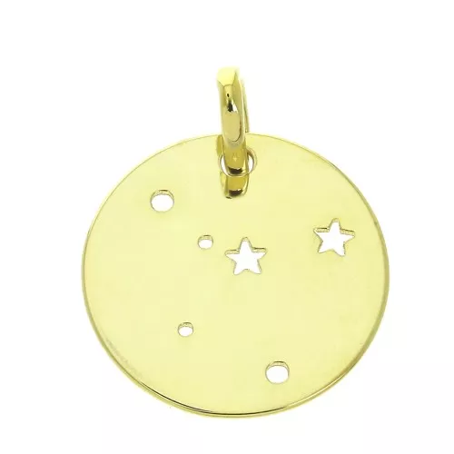 18mm 925 Sterling Silver Constellation pendant - Cancer - Gold Tone x1