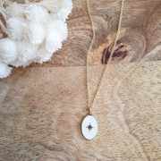 17x11mm 925 Sterling Silver epoxy resin oval charm - snake - White - Gold x1