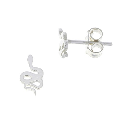 9x5mm 925 Sterling Silver Snake earstuds x2