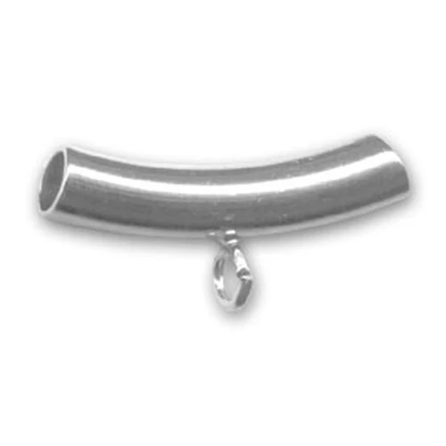 Tube for 4mm cord Rhodium tone x1