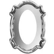 6x4mm Oval-shaped Cabochon setting PureCrystal 4120 - Rhodium Tone x1