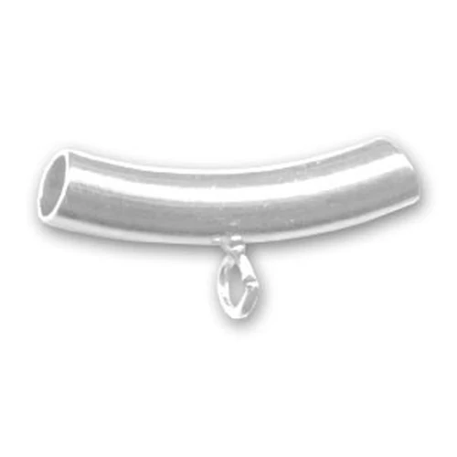 Tube for 4mm cord Silver tone x1