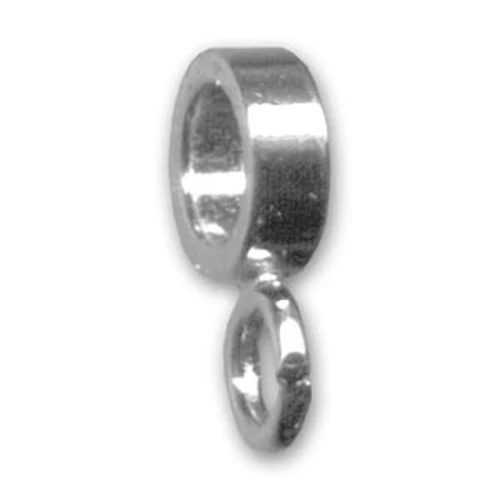 Bail for 4mm cord Rhodium tone x1