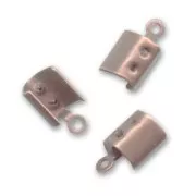 Round end clips 4mm Old copper tone x6