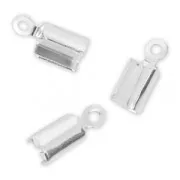 Round end clips 4mm fine silver plating x6