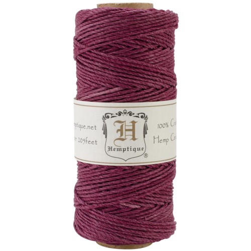 62 meters Bobbin of high quality twisted 1.1mm hemp Cord - Burgundy x1