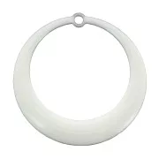 28mm Round hollowed epoxy resin pendants - White x4