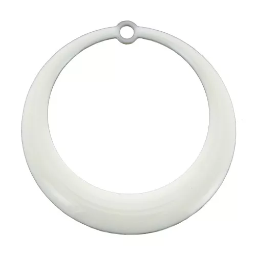 28mm Round hollowed epoxy resin pendants - White x4