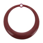 Round hollow pendants in epoxy resin 28 mm - Dark red x4