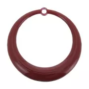 Round hollow pendants in epoxy resin 28 mm - Dark red x4