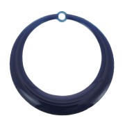 28mm Round hollowed epoxy resin pendants - Night Blue x4