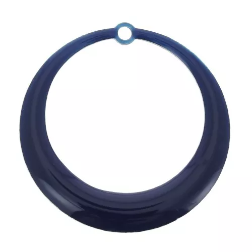 28mm Round hollowed epoxy resin pendants - Night Blue x4