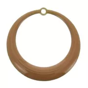 28mm Round hollowed epoxy resin pendants - Mustard x4