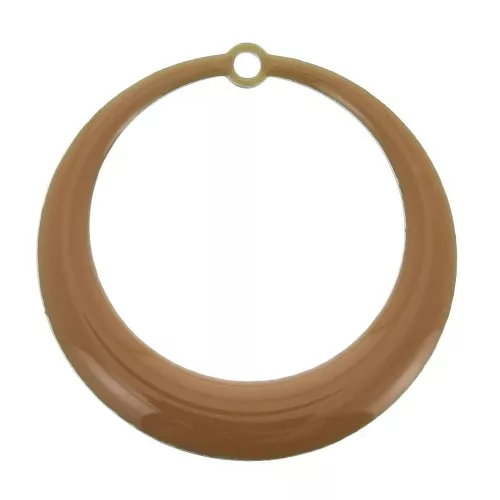 28mm Round hollowed epoxy resin pendants - Mustard x4