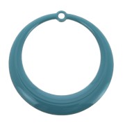 28mm Round hollowed epoxy resin pendants - Turquoise x4