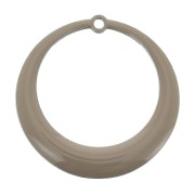 28mm Round hollowed epoxy resin pendants - Taupe x4