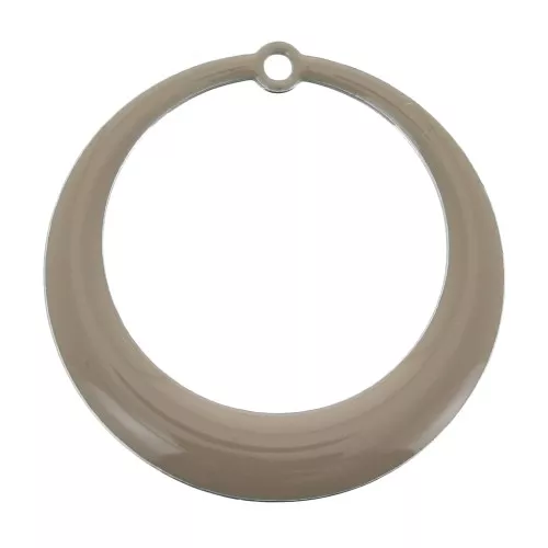 28mm Round hollowed epoxy resin pendants - Taupe x4