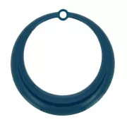 28mm Round hollowed epoxy resin pendants - Pigeon Blue x4