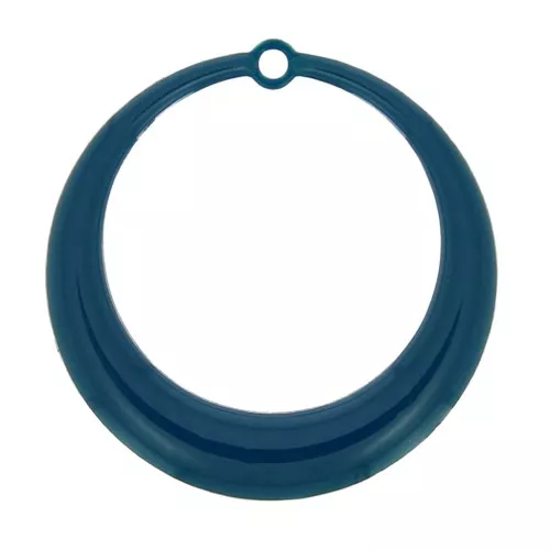 28mm Round hollowed epoxy resin pendants - Pigeon Blue x4