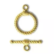 Spiral shaped toggle clasp 16mm fine Gold plated x1