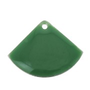 15x20mm Epoxy resin fan-shaped sequin - Green  x4