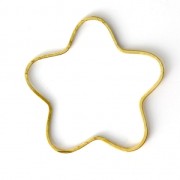 Flower spacer beads 24mm gold tone x6|raw }}