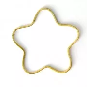 Flower spacer beads 24mm gold tone x6