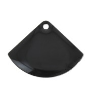 15x20mm Epoxy resin fan-shaped sequin - Black x4|raw }}