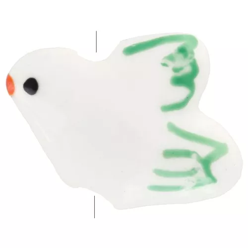 Ceramics birds 13x17mm Green x4
