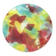 39mm Round Plexiglas sequin - tortoise shell pattern - Multicolored x1