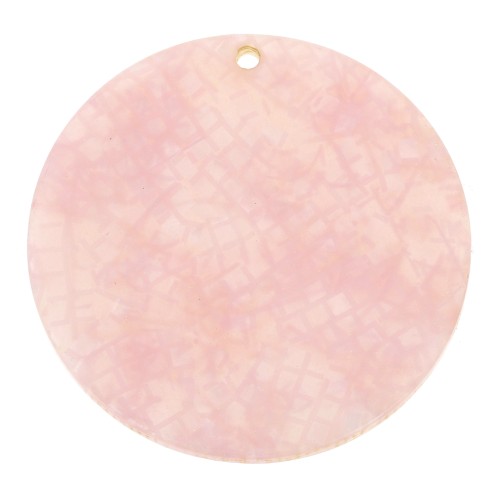 39mm Round Plexiglas sequin - snake pattern sparkle effect - Light Pink - Pink x1