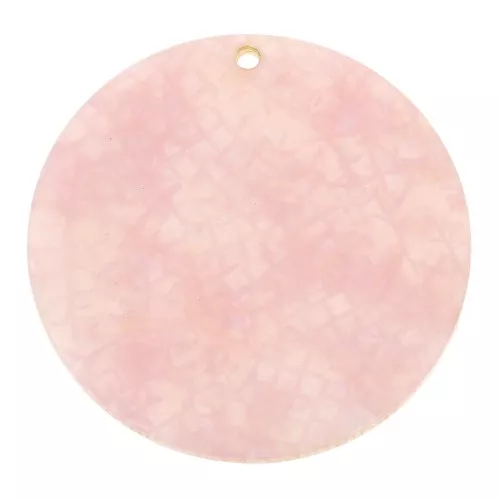 39mm Round Plexiglas sequin - snake pattern sparkle effect - Light Pink - Pink x1