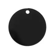 20mm Round Plexiglas sequin - ethnic pattern - Black - Multicolored x1