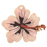 25x30mm Plexiglas hibiscus flower pendant - Pink x1